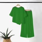 ✨Women's Irregular Hem Top & Wide Leg Pants Two - Piece Set👌