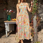 🌺Cross Halter Floral Dress | Sleeveless Summer Romance