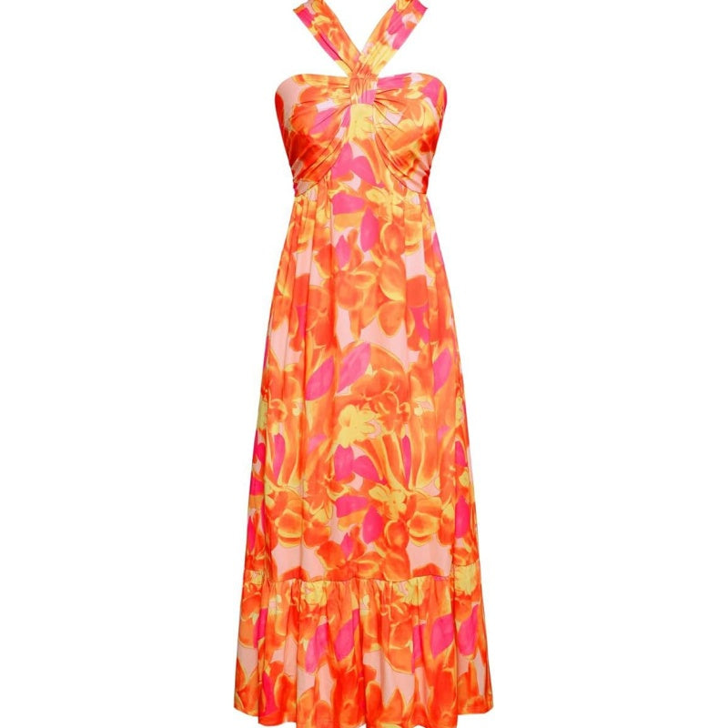 🌺Cross Halter Floral Dress | Sleeveless Summer Romance