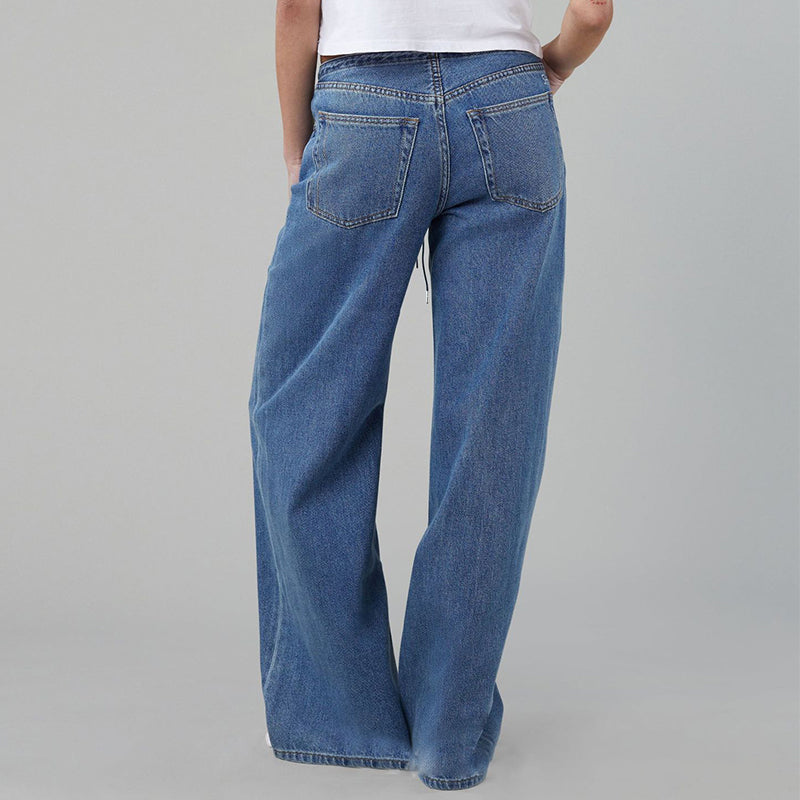 🎀 Salt and sweet! Drawstring adjustable low-rise wide-leg pants for multiple wears 👖