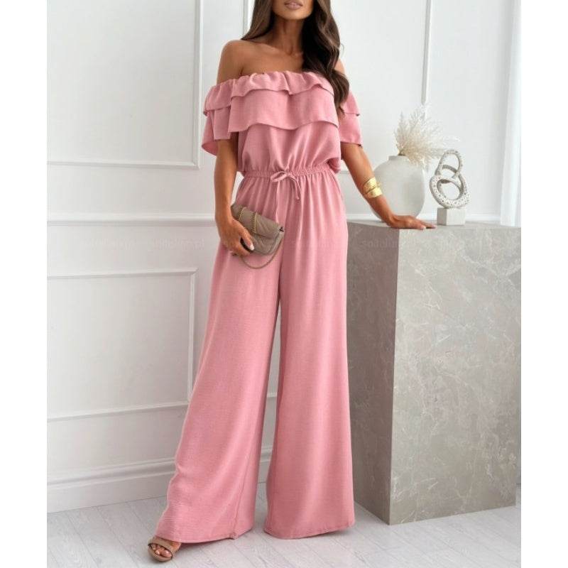 🌞Summer Sale🌺 Women’s Off - Shoulder Ruffle Jumpsuit – 52% OFF
