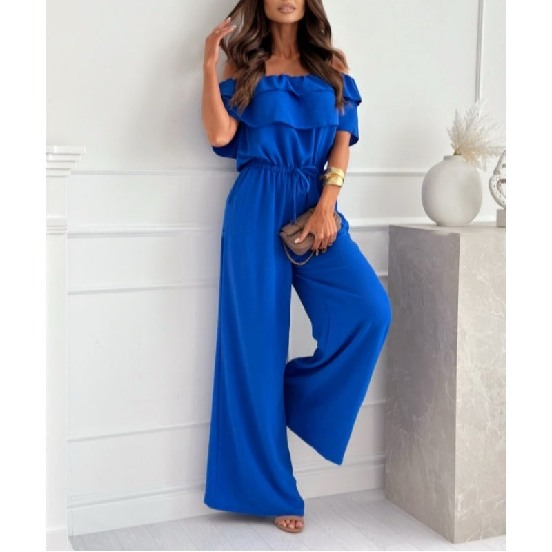 🌞Summer Sale🌺 Women’s Off - Shoulder Ruffle Jumpsuit – 52% OFF