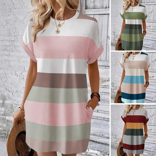 🌞Women's Casual Round Neck Dress | Soft Fabric, Everyday Ease
