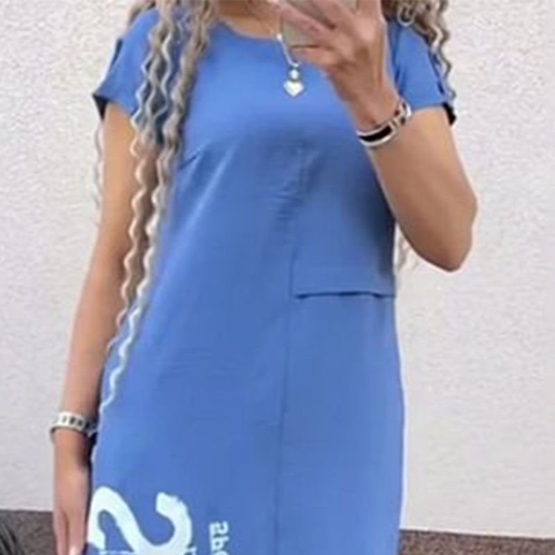 🌿Short Sleeve Side Slit Dress | Women's Loose Summer Essential