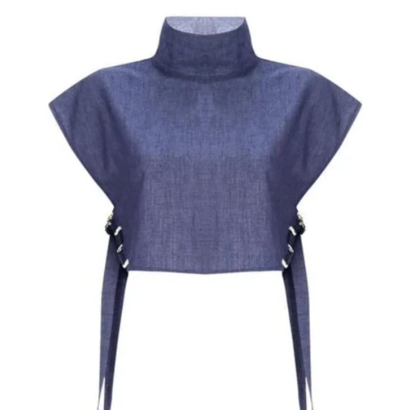 “🔥 Trendy Fit! Women's High - Neck Crop Top + High - Waist 3/4 Pants Set – Chic & Comfy”