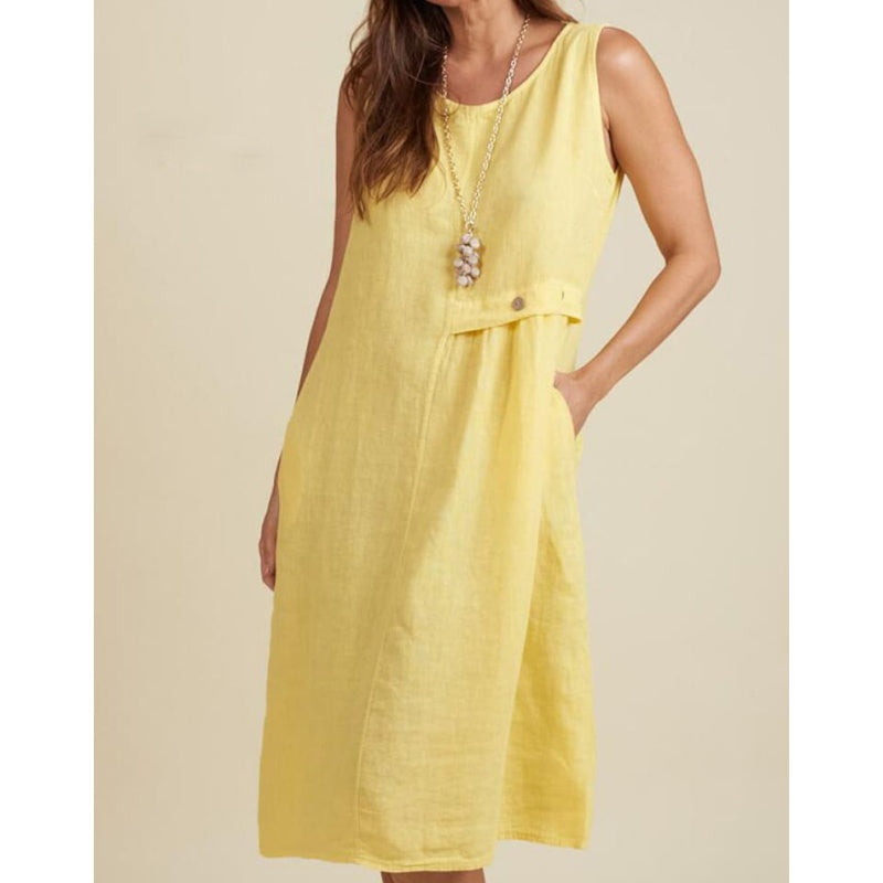 ✨Women's Sleeveless Dress | Button Pockets & Sunny Days
