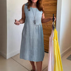 ✨Women's Sleeveless Dress | Button Pockets & Sunny Days