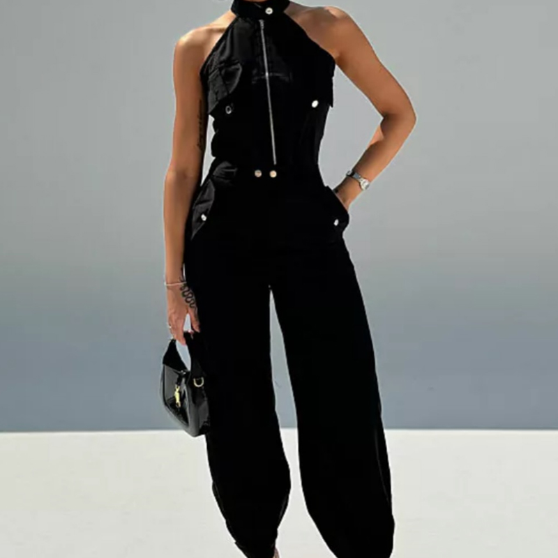 🔥Summer Model Vibes🔥 Women's Sleeveless Crop Top & High - Waist Pants Set 👙✨