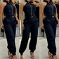 🔥Summer Model Vibes🔥 Women's Sleeveless Crop Top & High - Waist Pants Set 👙✨