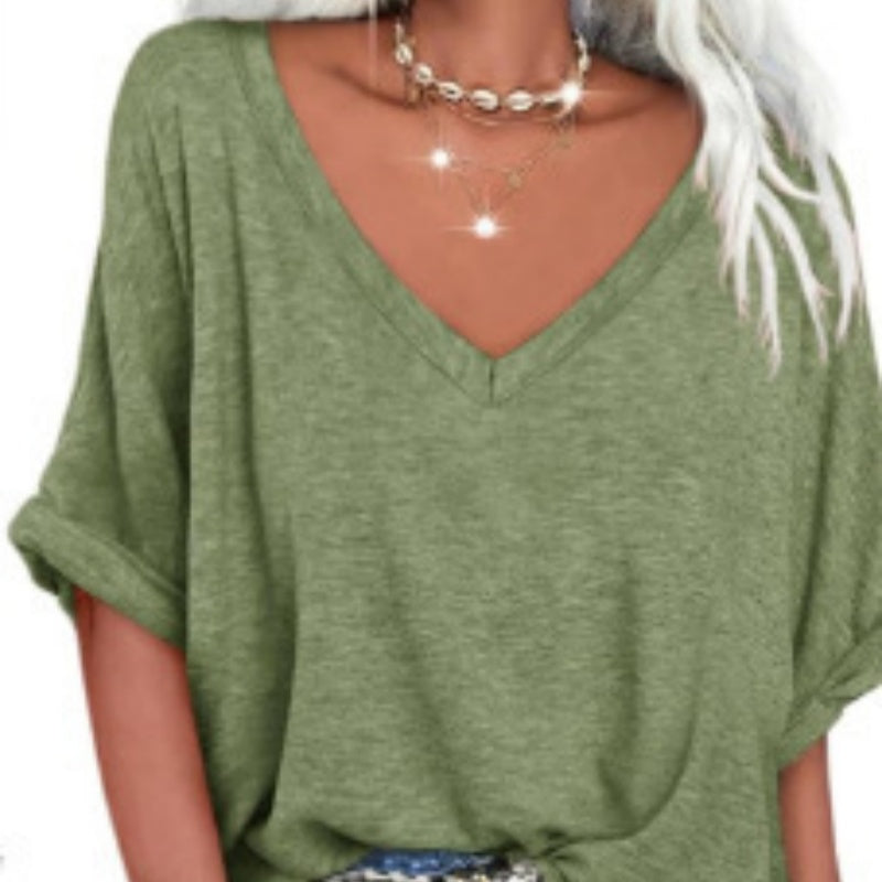 😌9.99! Women's Casual Loose V - Neck Top | Relaxed & Chic Style