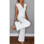 💋 Elegant V-Neck Co-ord Set – Wrinkle-Resistant Fabric, Office to Evening Ready