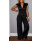 💋 Elegant V-Neck Co-ord Set – Wrinkle-Resistant Fabric, Office to Evening Ready