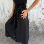 🎀Solid Color Skirt | Button Detail & Tie Belt - Timeless Wardrobe