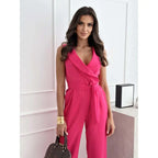 👩🏻 Sleeveless V-neck jumpsuit | Small / Commuter Party, tall and thin in summer