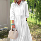 🌿 Lapel slit ankle skirt|loose cut Slightly flared hem, a pear-shaped figure to cover the flesh