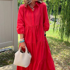 🌿 Lapel slit ankle skirt|loose cut Slightly flared hem, a pear-shaped figure to cover the flesh