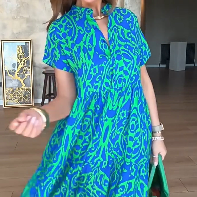 👗 Printed A-line maxi dress | Loose Tibetan meat, daily wear, loose and temperamental ✨