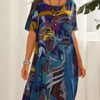 ✨ The silk tropical dress is too stunning! The drape is smooth, and the breeze blows through the flutter