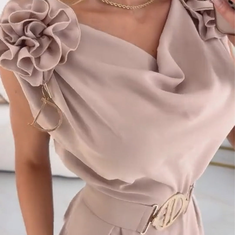 ✨Women's Floral-Embellished Sleeveless Jumpsuit