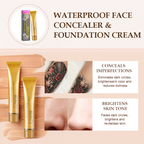 💦 Waterproof foundation cream matching beauty brush ✨ to cover blemishes and fit naturally One set is done