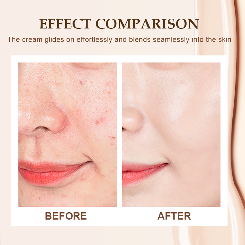 💦 Waterproof foundation cream matching beauty brush ✨ to cover blemishes and fit naturally One set is done