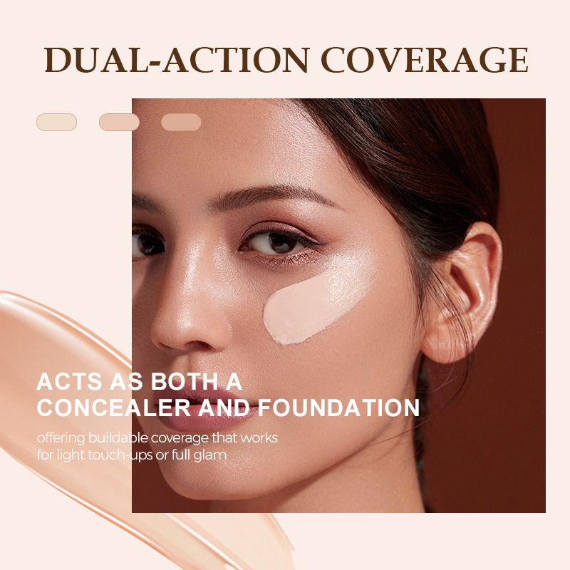 💦 Waterproof foundation cream matching beauty brush ✨ to cover blemishes and fit naturally One set is done