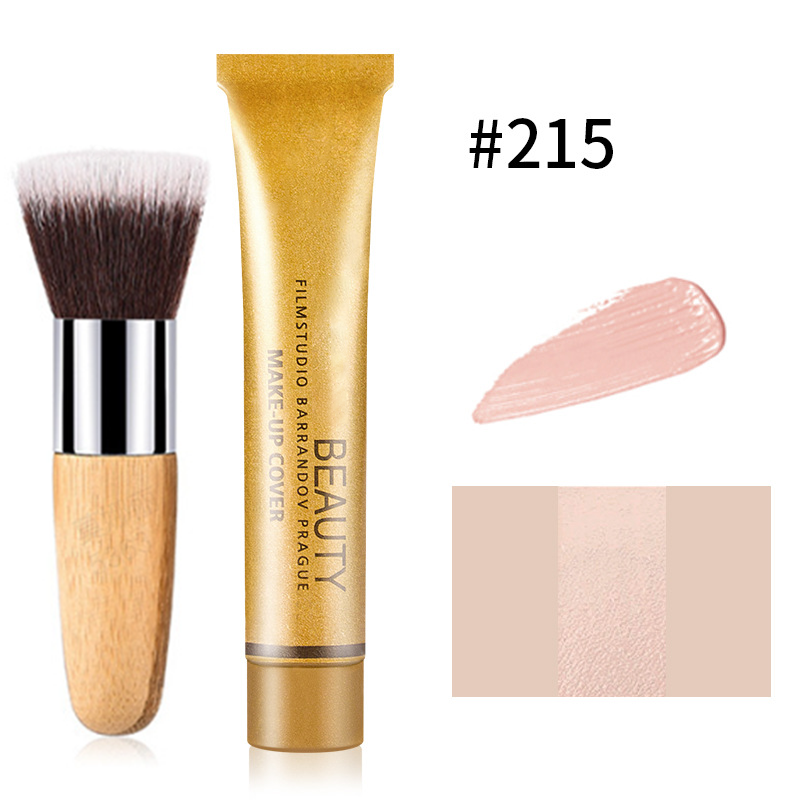 💦 Waterproof foundation cream matching beauty brush ✨ to cover blemishes and fit naturally One set is done