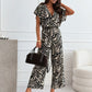 🔥Last Day Promotion 50% OFF🔥✨Women’s Leopard Print Wide-Leg Jumpsuit