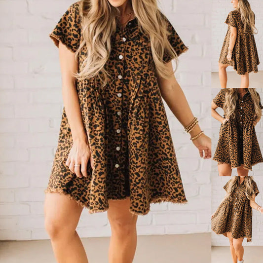🐆 Who understands the wildness of leopard print denim! Wild Wish Dress