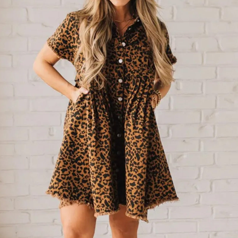 🐆 Who understands the wildness of leopard print denim! Wild Wish Dress
