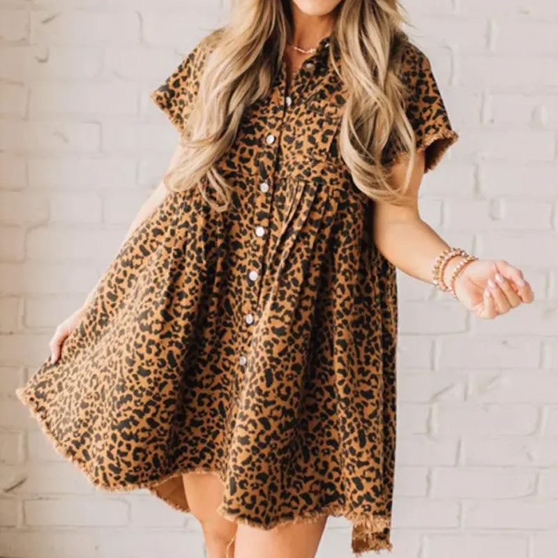 🐆 Who understands the wildness of leopard print denim! Wild Wish Dress