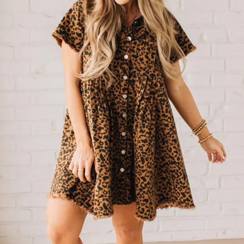 🐆 Who understands the wildness of leopard print denim! Wild Wish Dress