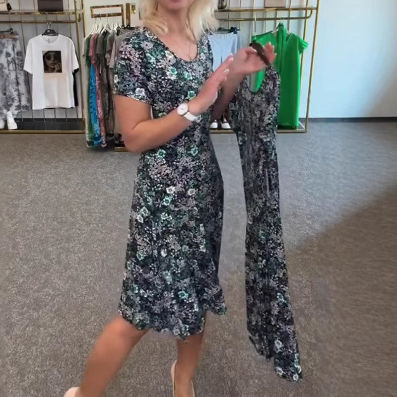 ✨ The floral skirt that was asked exploded! 2025 new U collar 65% OFF, don't buy it and cry~