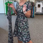 ✨ The floral skirt that was asked exploded! 2025 new U collar 65% OFF, don't buy it and cry~