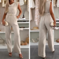 💃 A slimming pants suit that hides your fat! The sleeveless draped collar design covers your hips and shows your temperament~