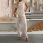💃 A slimming pants suit that hides your fat! The sleeveless draped collar design covers your hips and shows your temperament~