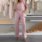 💃 A slimming pants suit that hides your fat! The sleeveless draped collar design covers your hips and shows your temperament~