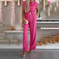 💃 A slimming pants suit that hides your fat! The sleeveless draped collar design covers your hips and shows your temperament~