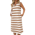 👗Women's Casual Striped Sleeveless Dress | Effortless Chic Style