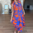 👗Women’s Fashion Print Sleeveless Maxi Dress | Island/Sunset is amazing! Printed maxi dress 🌅