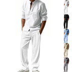 🍃 Lightweight Cotton Men's Casual Shirt & Pants Set
