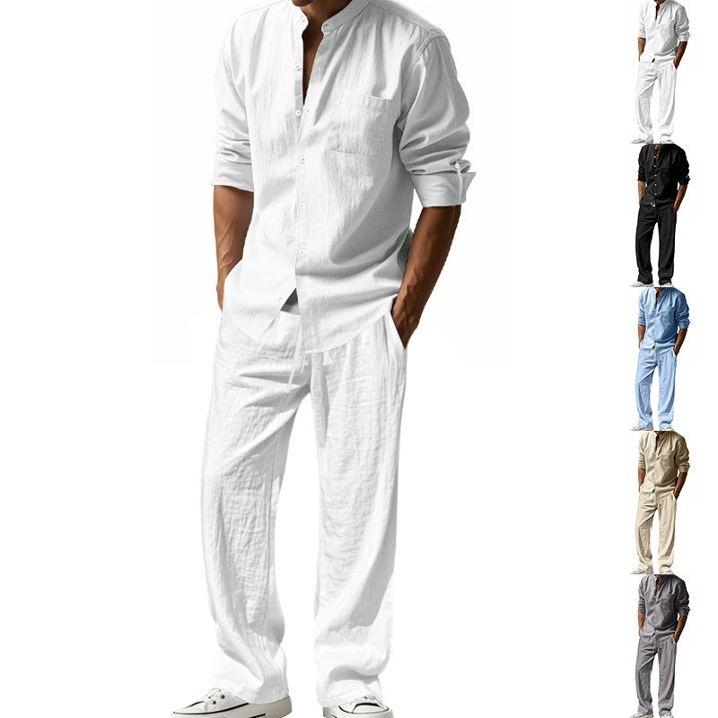 🍃 Lightweight Cotton Men's Casual Shirt & Pants Set