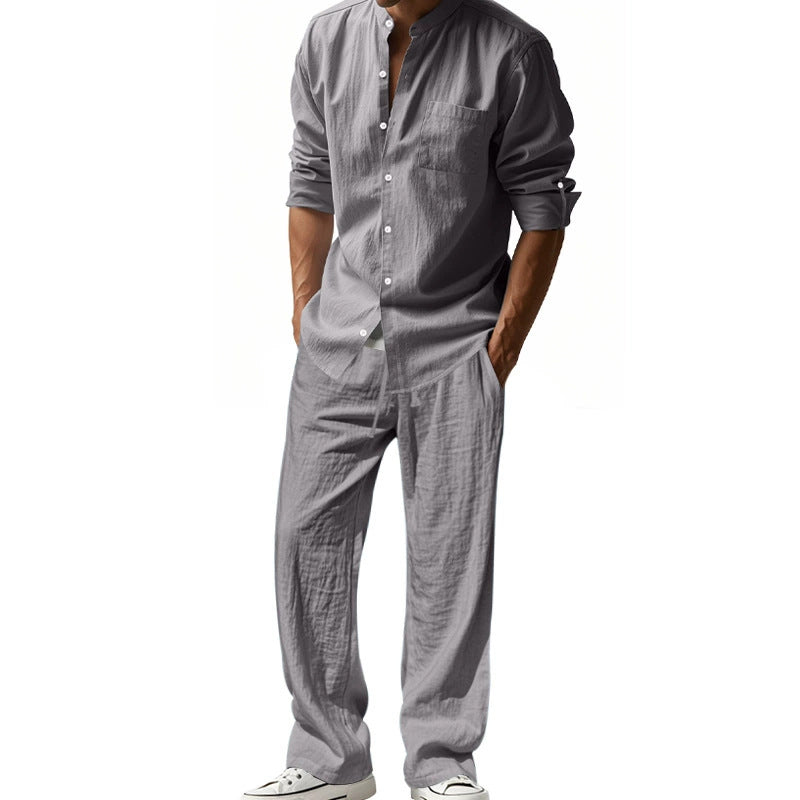 🍃 Lightweight Cotton Men's Casual Shirt & Pants Set