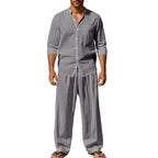🍃 Lightweight Cotton Men's Casual Shirt & Pants Set