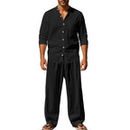 🍃 Lightweight Cotton Men's Casual Shirt & Pants Set