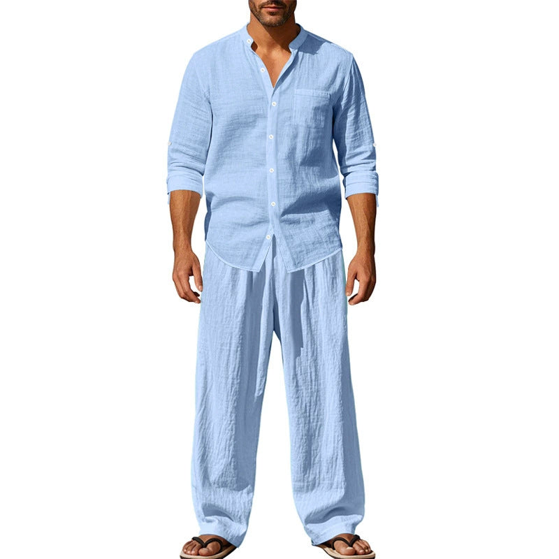 🍃 Lightweight Cotton Men's Casual Shirt & Pants Set