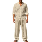 🍃 Lightweight Cotton Men's Casual Shirt & Pants Set