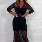 👗 Women's V-Neck Lace Dress – Sexy Sheer Details, Romantic Vibes🎉