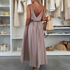 💜LAST DAY PROMOTION - 61%OFF💜Women’s Spaghetti Strap Maxi Dress with Waist Tie