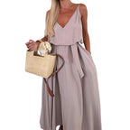 💜LAST DAY PROMOTION - 61%OFF💜Women’s Spaghetti Strap Maxi Dress with Waist Tie